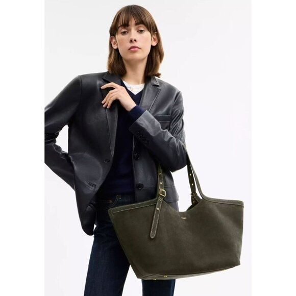 NEW!!   AUTHENTIC COACH Gramercy Tote Bag IN OLIVE GREEN SUEDE AND BRASS - Picture 13 of 14